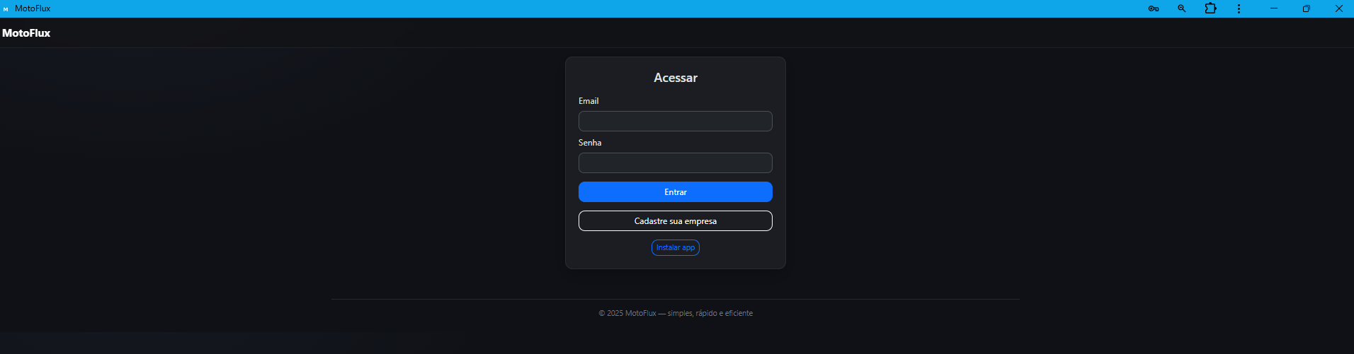 Tela de Login